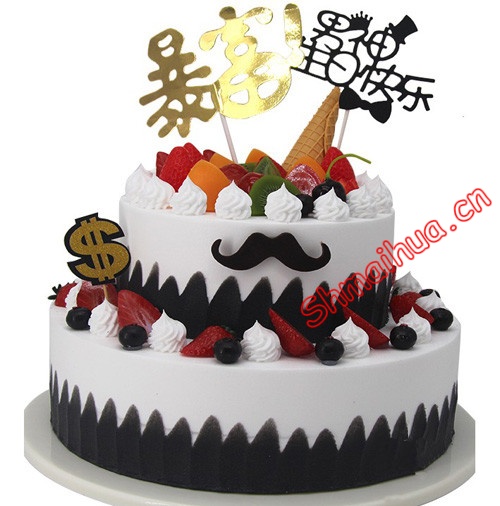 蛋糕礼篮|生日蛋糕鲜花-祝你“暴富”-点击浏览商品大图